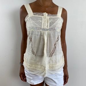 STEPHANIE VAILLE PARIS DELICATE BUTTON-UP CAMISOLE SZ S